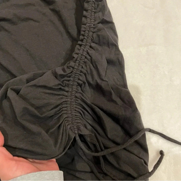 Hollister Womens Mini Dress Small Boat Neck Ruched Bodycon Gray Casual Summer - Picture 5 of 12